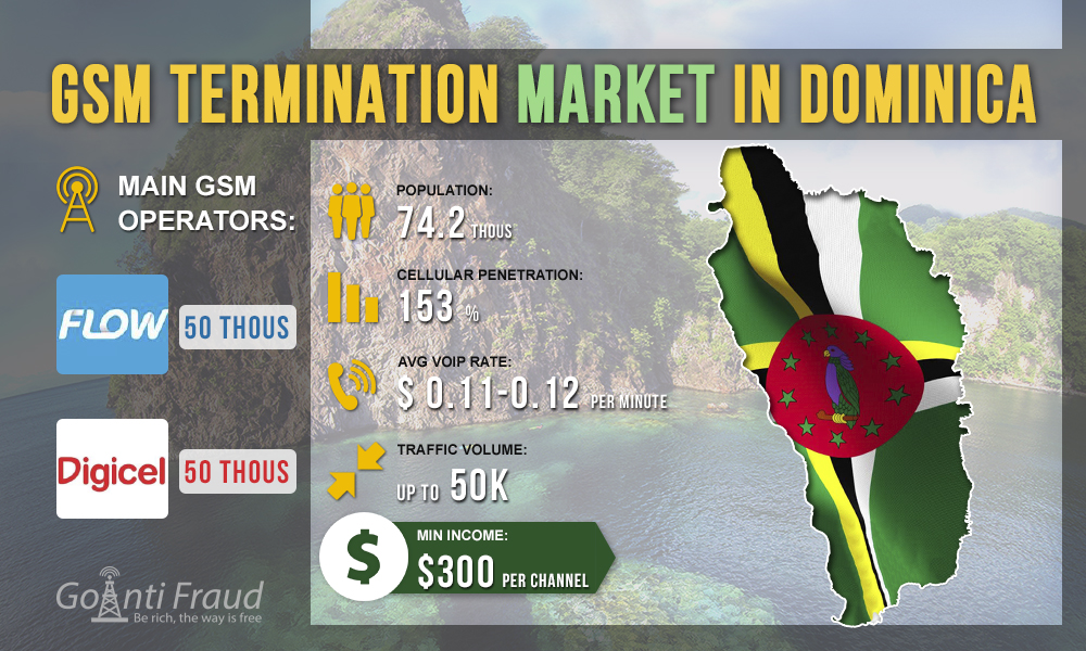 Рынок GSM терминации в Доминике