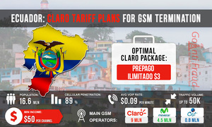 Ecuador: Claro Tariff Plans for GSM Termination