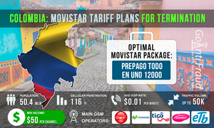 Colombia: Movistar tariff plans for termination