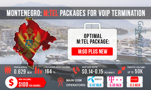 Черногория: тарифные планы m:tel для VoIP терминации