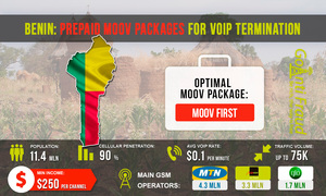Benin: Prepaid Moov Packages for VoIP Termination