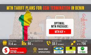 Тарифные планы MTN для GSM терминации в Бенине