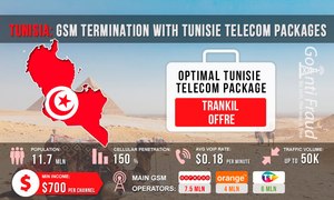 Тунис: GSM терминация с пакетами Tunisie Telecom